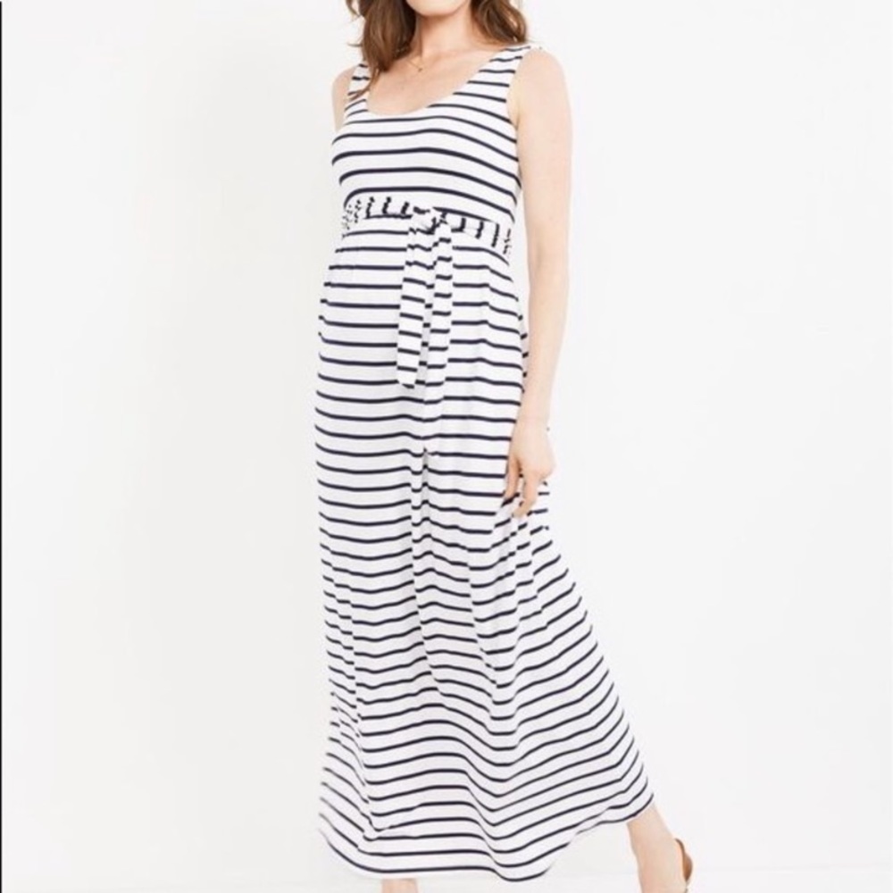 A Pea in the Pod Tie Front Maxi Maternity Dress -S
